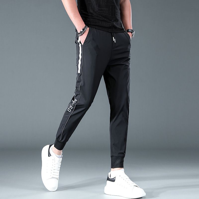 Férfi Alkalmi Nadrág Gyorsan Száradó Slim Fit Sport Rövidített