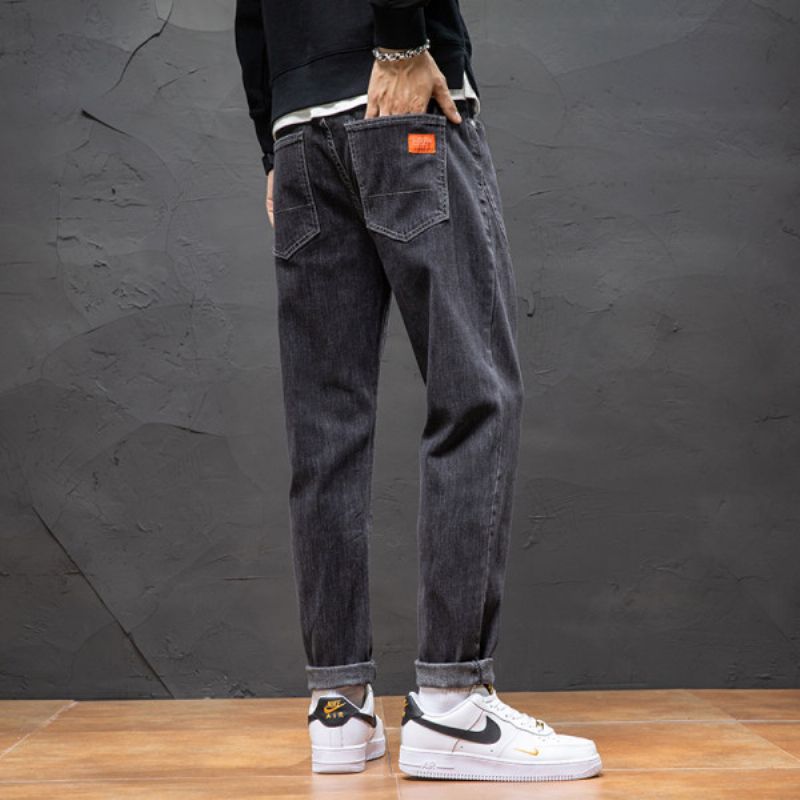 Férfi Farmer Egyenes Bő Alkalmi Nadrág Slim Fit Trend