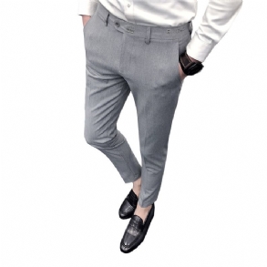 Hímzés Alkalmi Nadrágok Slim Fit Kis Lábú Férfi