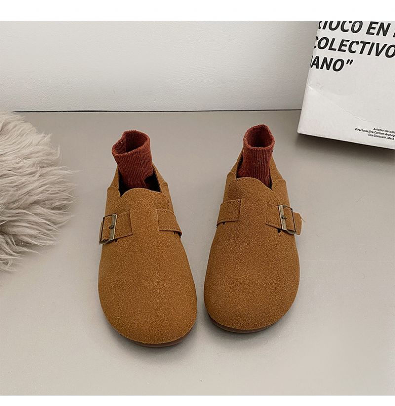 Kerek Orrú Lapos Rugós Cipő Női 2023 Új Puha Aljú Borsó Birkenstock