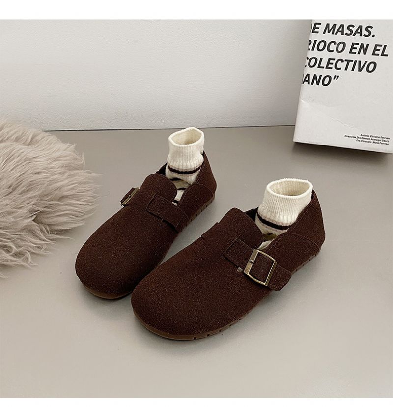 Kerek Orrú Lapos Rugós Cipő Női 2023 Új Puha Aljú Borsó Birkenstock