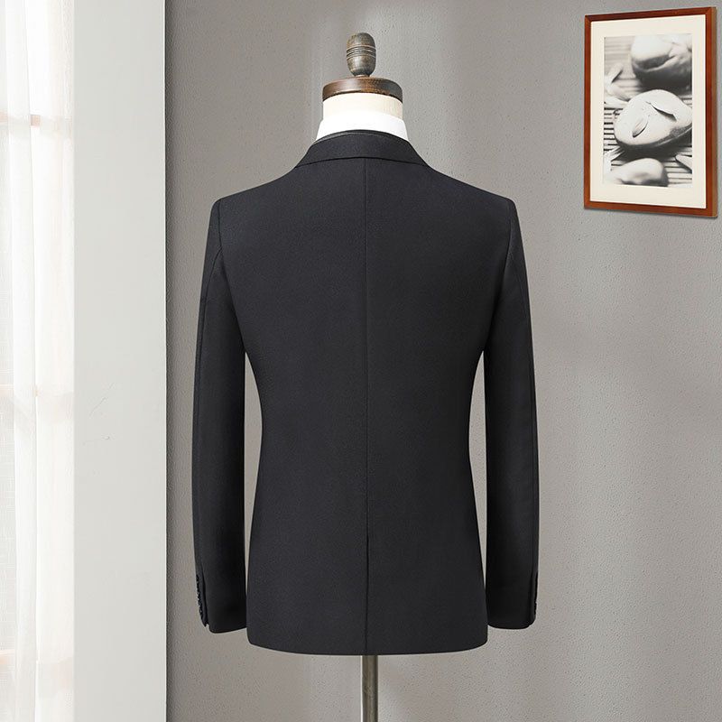 Öltöny Férfi Fekete Ruha Karcsú Divat Elegáns