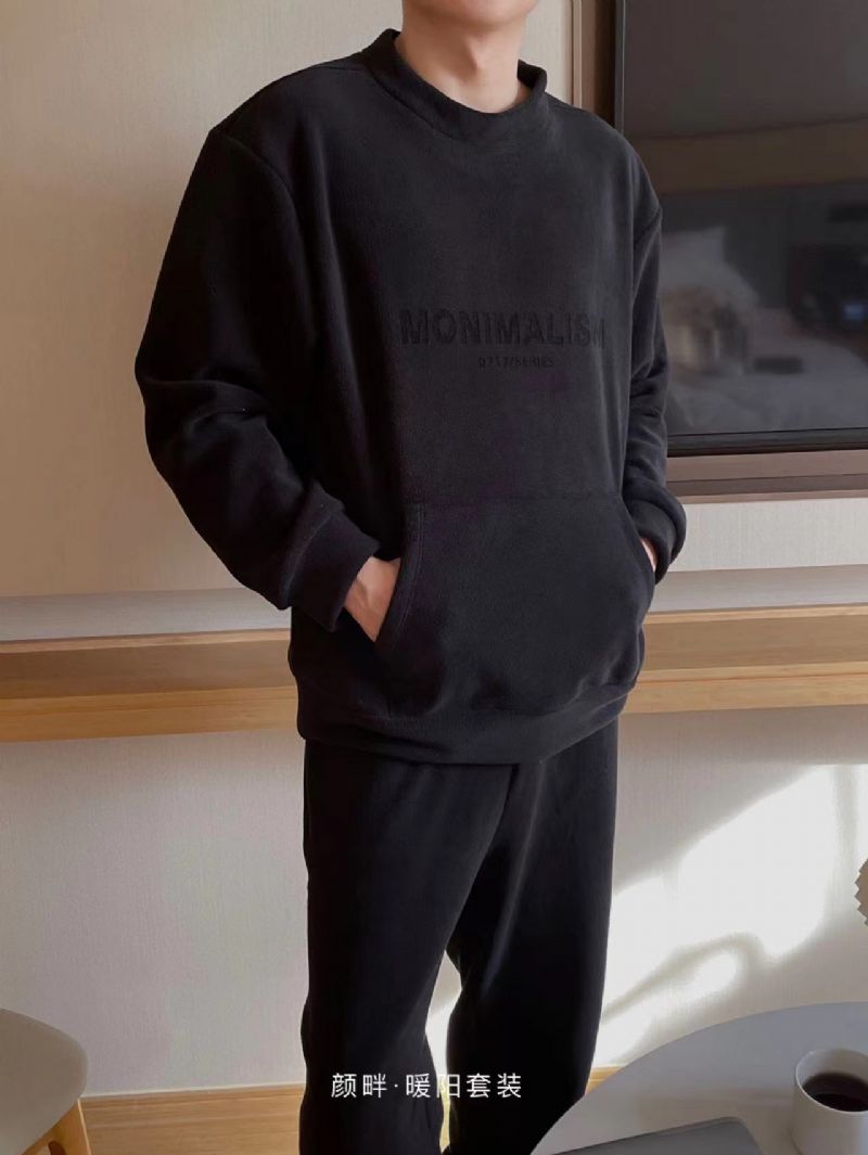 Suits Letters Burnout Homewear Férfi